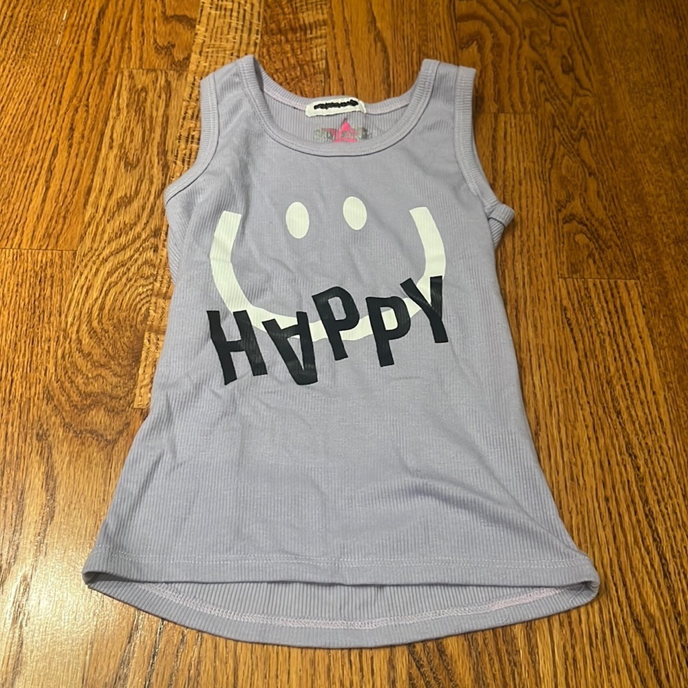 Hannah Sky Girl’s Purple Happy Tank Size M